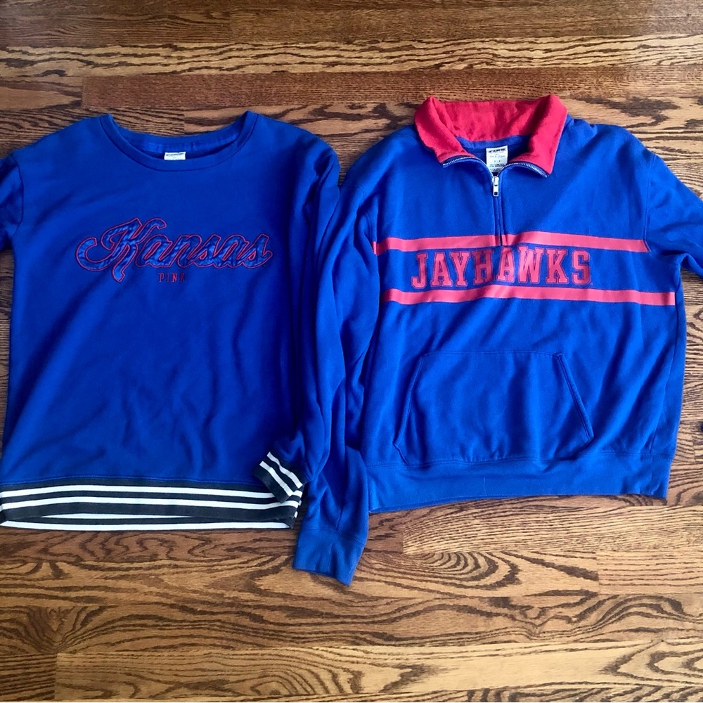 University of Kansas KU Jayhawks Victoria Secret PINK Sweater Bundle